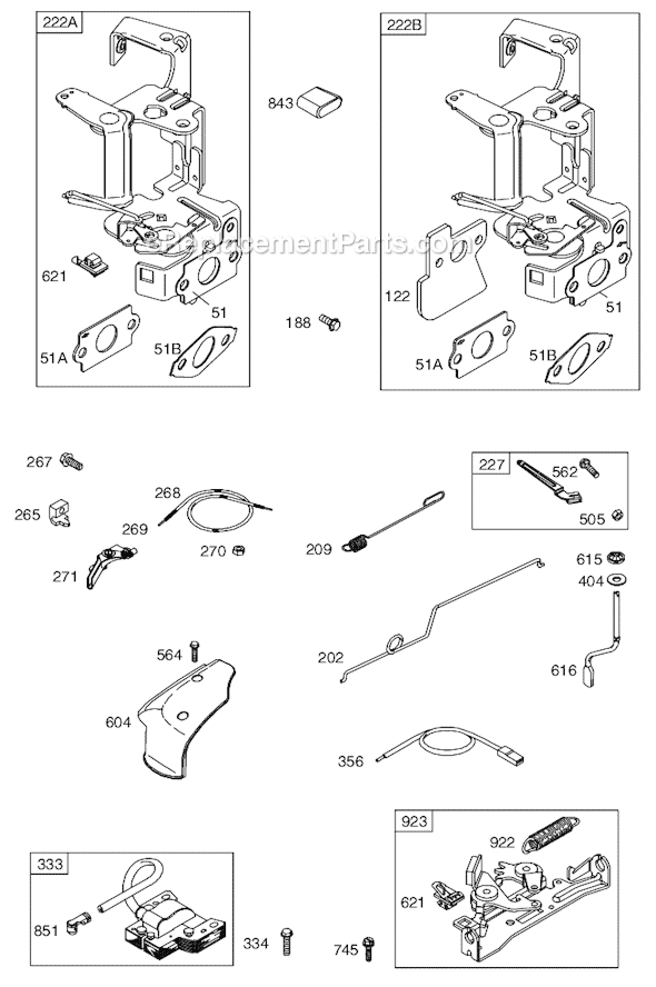 Page D Diagram and Parts List for 12A600SERIES 0100-0112 Briggs and Stratton Engine